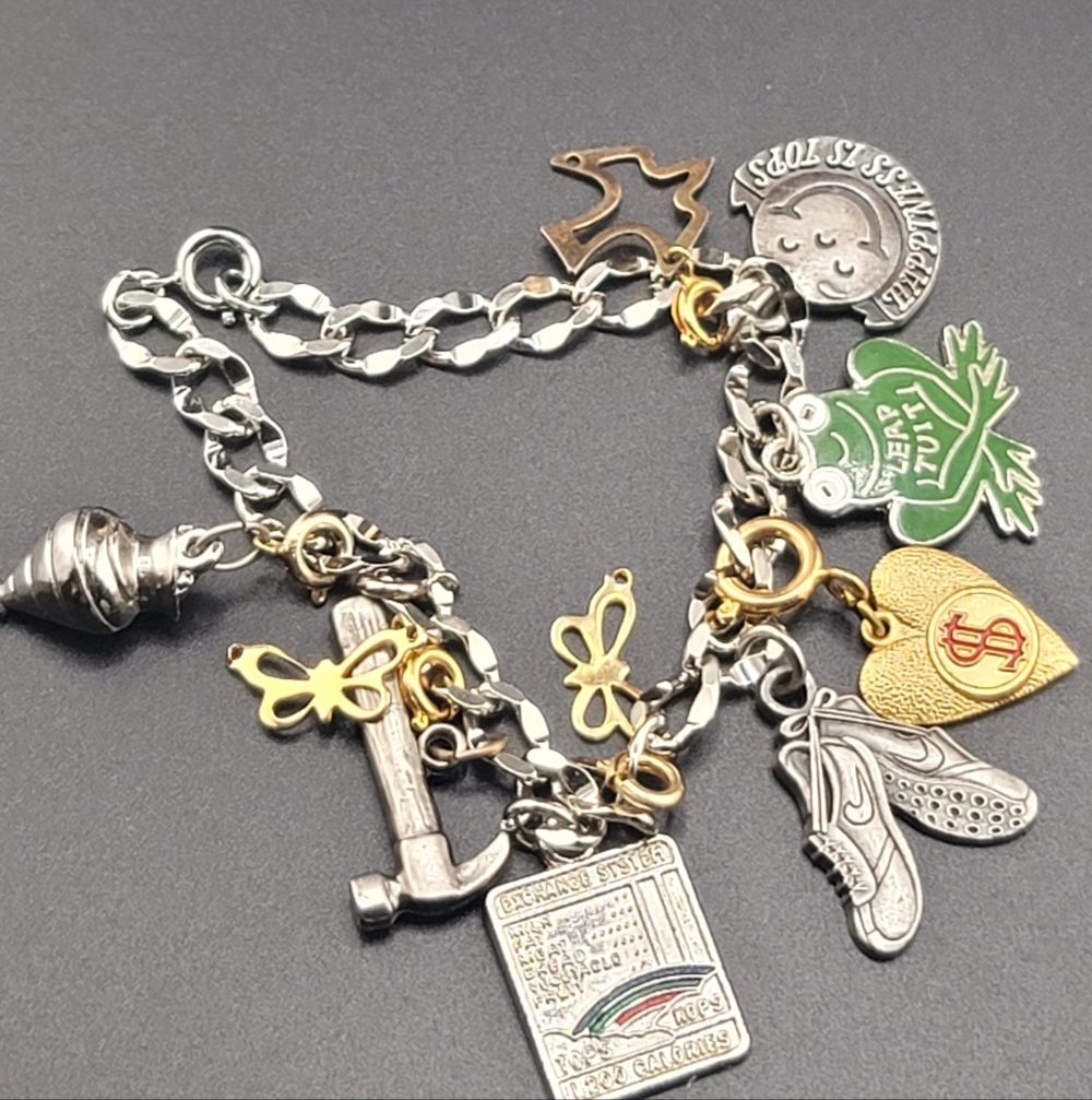 Vintage - TOPS - CHARM BRACELET Weight Loss Program - 10 Charms - Picture 7 of 11